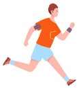 Athlete running on marathone. Active young man exercising Royalty Free Stock Photo