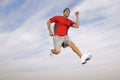 Athlete Running Midair