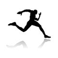 Athlete running silhouette