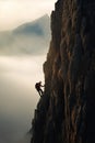 Athlete\'s Dreamy Sequence on a Vertical Cliff