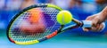 Athlete s hands firmly holding racket, executing forehand shot olympic sport mastery