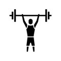 Athlete of short stature black glyph icon Royalty Free Stock Photo