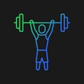 Athlete of short stature gradient vector icon for dark theme Royalty Free Stock Photo