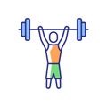 Athlete of short stature RGB color icon Royalty Free Stock Photo