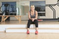 Athlete on sit on a gym Royalty Free Stock Photo