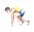 Athlete Sprinting sketch