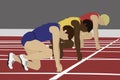 Athlete on the starting blocks