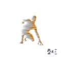 Athlete at starting position ready to start a race. Runner ready for sports exercise. Sport symbol. 3d vector illustration Royalty Free Stock Photo