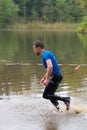 Athlete at survival run