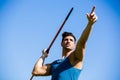 Athlete about to throw a javelin Royalty Free Stock Photo