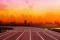 Athlete Track or Running Track with nice back view Royalty Free Stock Photo