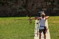 Athlete trains in Archery - Barcelona Montjuic Spain