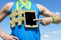 Athlete Using Gold Medal Tablet Computer