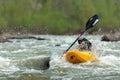 Athletes compete during 2016 Buzau X racee kayak endurance race Royalty Free Stock Photo