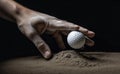 Athletes Hand Hitting A Golf Ball. Generative AI