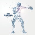 Athletes image composed of particles, vector illustration. Royalty Free Stock Photo