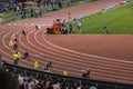 Athletes perform 400m. run during Rome 2010 Golden Gala Athletics Championships at the Olympic Stadium in Rome, Italy.