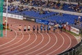 Athletes perform 1500m run during Rome 2010 Golden Gala Athletics Championships at the Olympic Stadium in Rome, Italy.