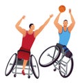 Athletes with physical disabilities. Woman Wheelchair Basketball.