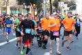 Athletes pushing hard during the 38th Barcelona's Marathon.