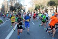 Athletes pushing hard during the 38th Barcelona's Marathon.