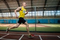 athletes run a distance of km in the arena race at one mile and athletics dnepropetrovsk institute physical education january Royalty Free Stock Photo