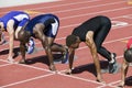 Athletes At The Starting Line Royalty Free Stock Photo