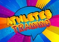 Athletes Training - Comic book style text.