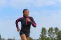 Athletic African woman out for her daily jog Royalty Free Stock Photo