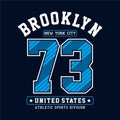 Athletic Brooklyn New York City typography design for tshirt print