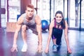 Athletic couple stretching Royalty Free Stock Photo