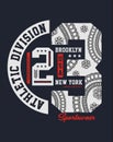 Athletic Division Brooklyn NYC Typography Design Royalty Free Stock Photo