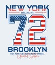 Athletic division New York 72 typography, vector illustrations