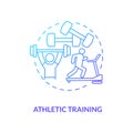 Athletic exercise blue gradient concept icon