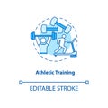 Athletic exercise turquoise concept icon