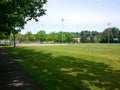An athletic field in Bothell, Washington during the summertime Royalty Free Stock Photo