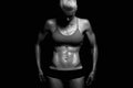 Athletic fitness girl. gym concept. muscular woman Royalty Free Stock Photo