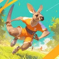 Athletic Kangaroo Leaping Forward Royalty Free Stock Photo