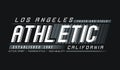 Athletic LA California typography design with a background of black color, Vector image illustrator