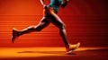 Athletic Legs During A Sprint. Generative AI Royalty Free Stock Photo