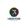 Athletic logo template design. Minimalist Athletic logo with modern frame