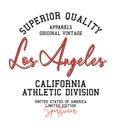 Athletic Los Angeles, California, t-shirt print, vector illustration