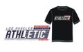 Athletic Los Angeles California typography design easy to separate with a background of black color t-shirt samples