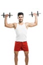 Athletic man lifting weights Royalty Free Stock Photo