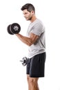 Athletic man lifting weights Royalty Free Stock Photo