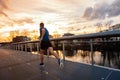 Athletic man practicing sport outdoors