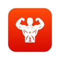 Athletic man torso icon digital red