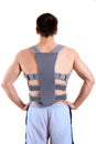 Athletic Man Wearing Supportive Back Brace