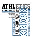 New York City, Bronx typography design for tshirt print. Sports, athletics t-shirt graphics Royalty Free Stock Photo