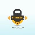 Athletic performance training, Fitness icon design. Dumbbell icon Vector logo design template